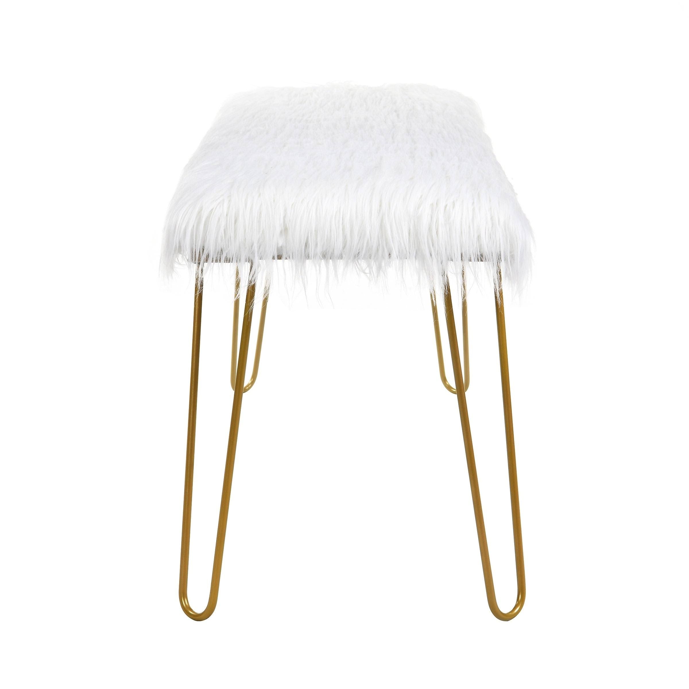 Silver / White Long Bench V647