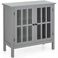 Gray Glass Door Sideboard Console Cabinet E2220