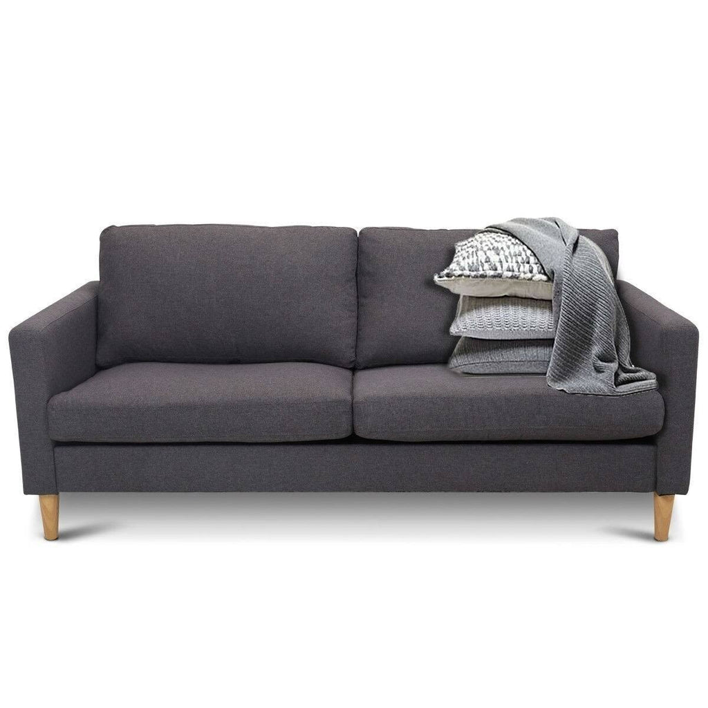 Grey Fabric Sofa with Wood Legs R678
