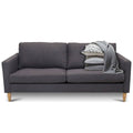 Grey Fabric Sofa with Wood Legs R678