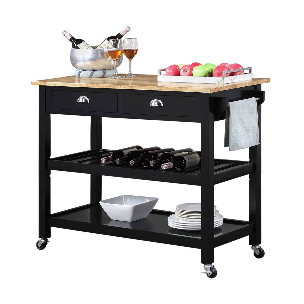 3 Tier Butcher Block Kitchen Cart with Drawers M408193