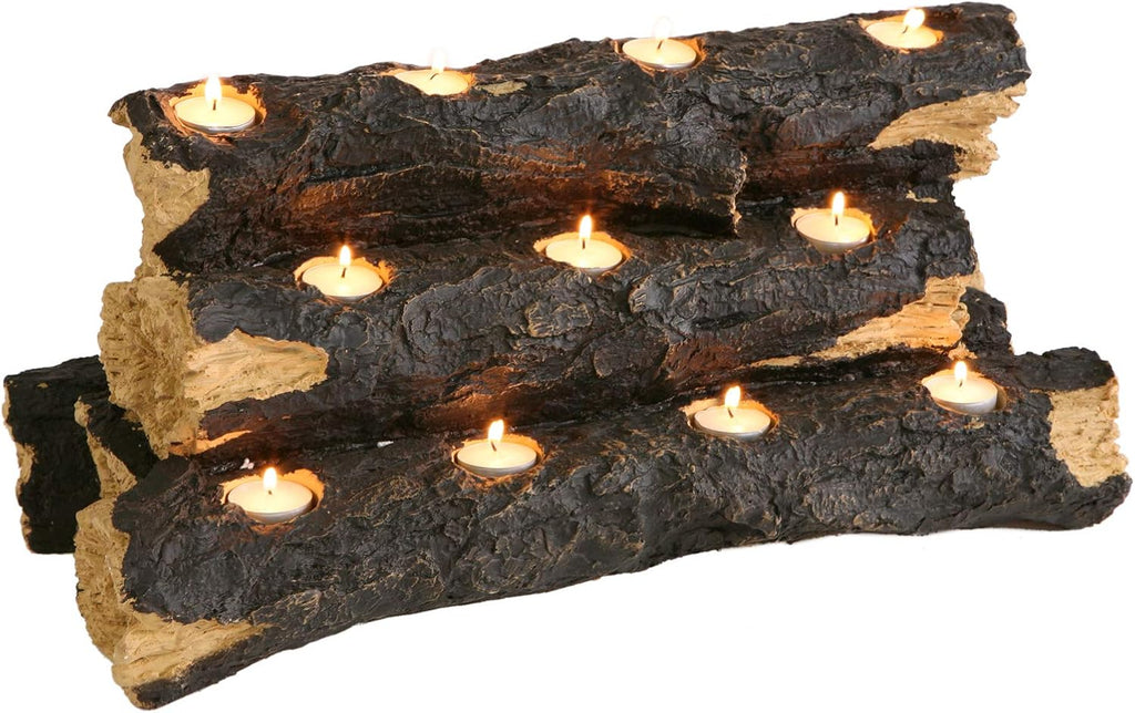 Rustic Wood Candle Holder I29896