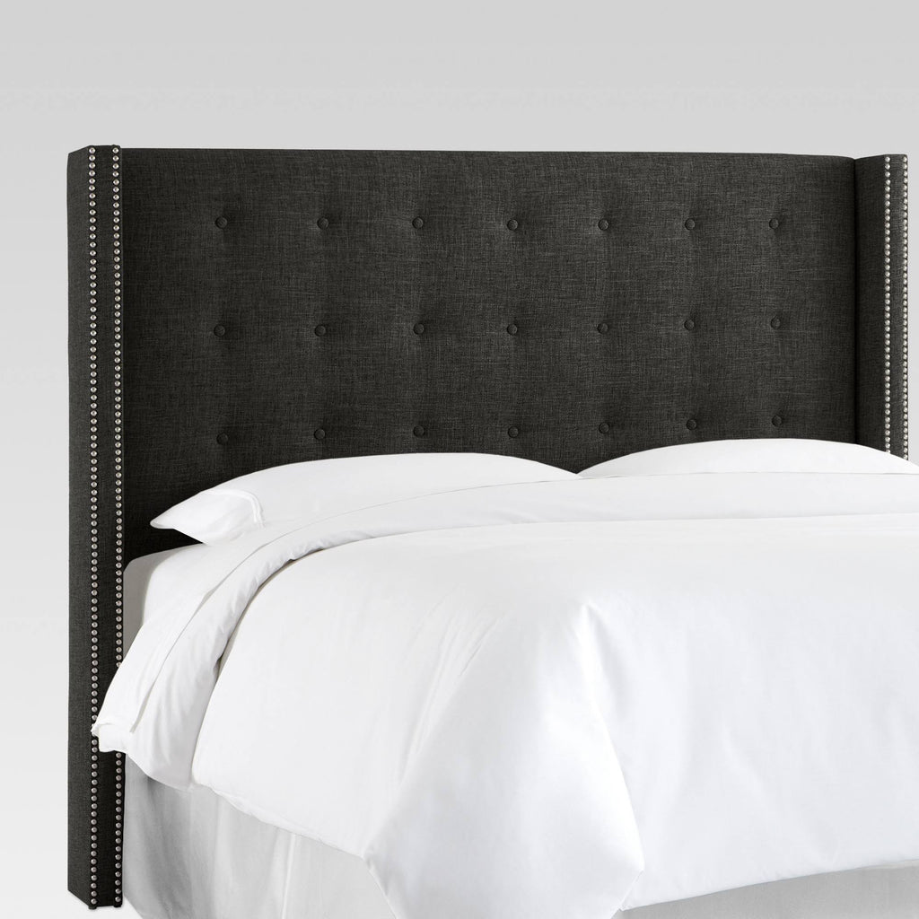 Black Wingback Headboard Q937