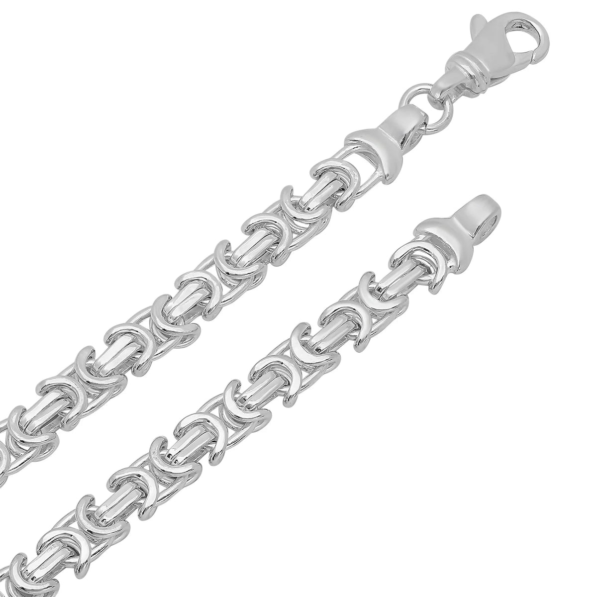 Chunky Solid .925 Sterling Silver Flat Byzantine Chain Necklace, 28 inches C670