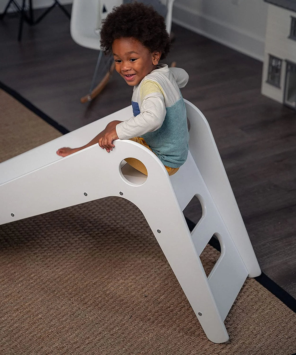Wooden Indoor Slide for Toddlers (White) O5172