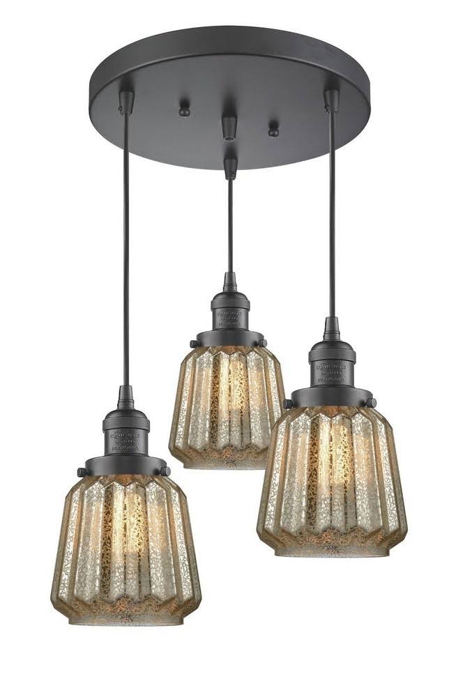 Three Light Adjustable Cord Chandelier X3291