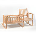 Wooden Rocker and Cradle for 18 inch Dolls, Unfinished Oak E46790
