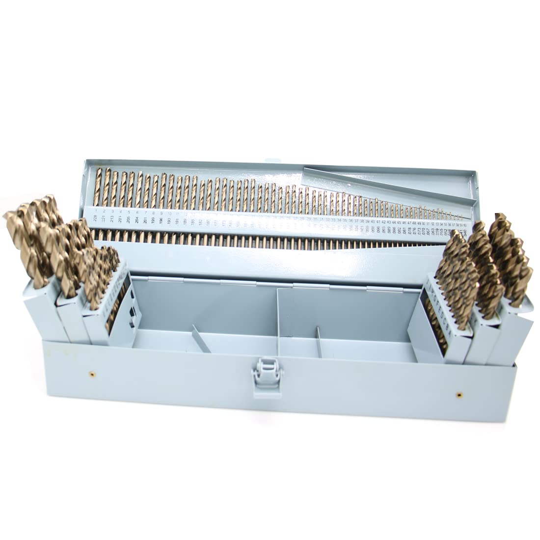 115 pcs HSS Cobalt Drill Bit Set with Metal Indexed Storage Case S901859