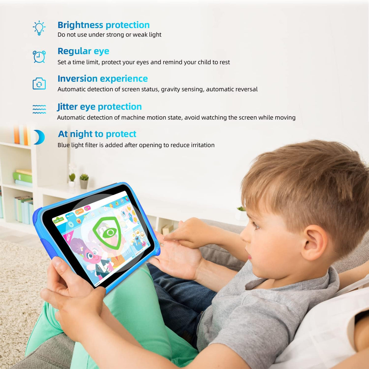 7 inch Kids Tablet Android 11 Quad Core 2GB RAM 32GB Dual Camera WiFi Bluetooth Blue D26813