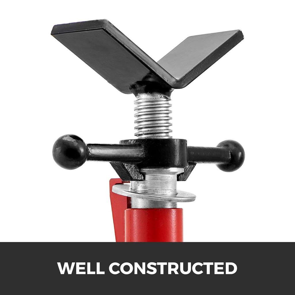 V Head Pipe Stand, Adjustable Height 28"-52", 2500 lb. Load Capacity, Carbon Steel Q62855