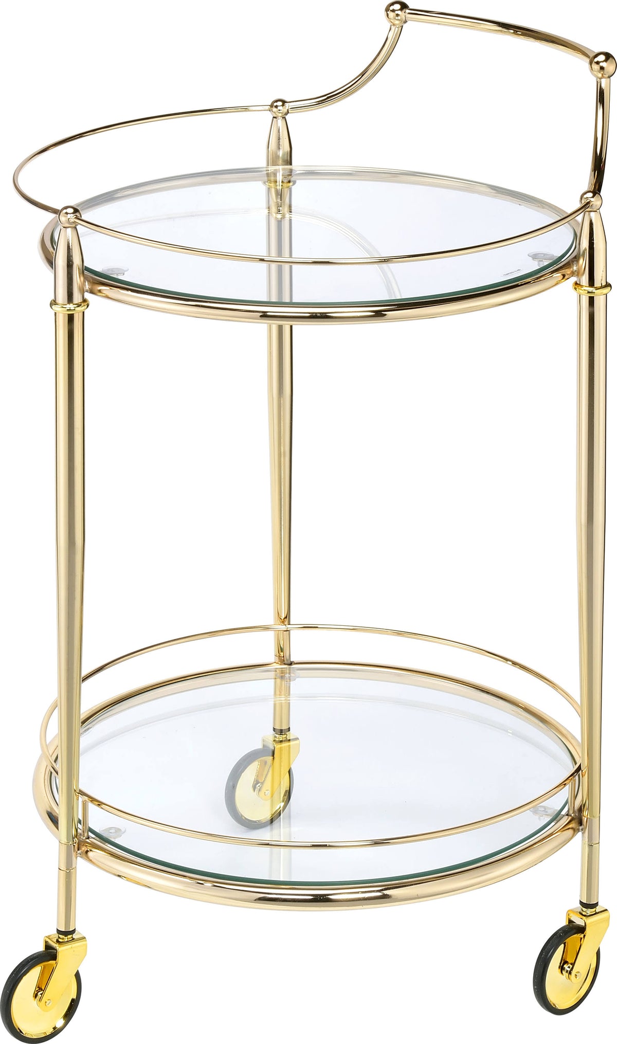 Gold & Clear Glass Serving Cart I39527