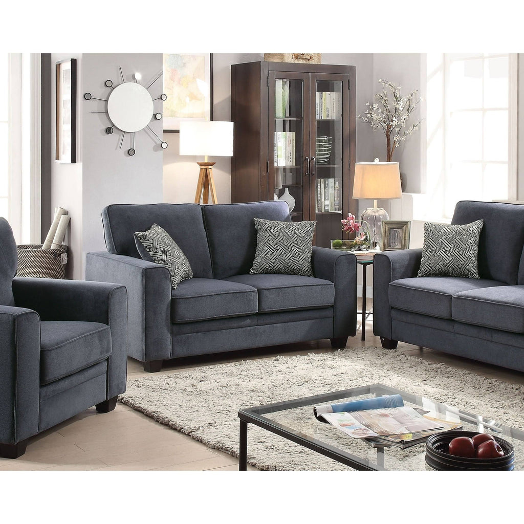 Blue Fabric Loveseat with Sleeper S683