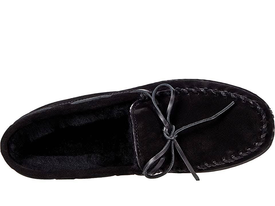 Black Sheepskin Hardsole Moccasin A48741