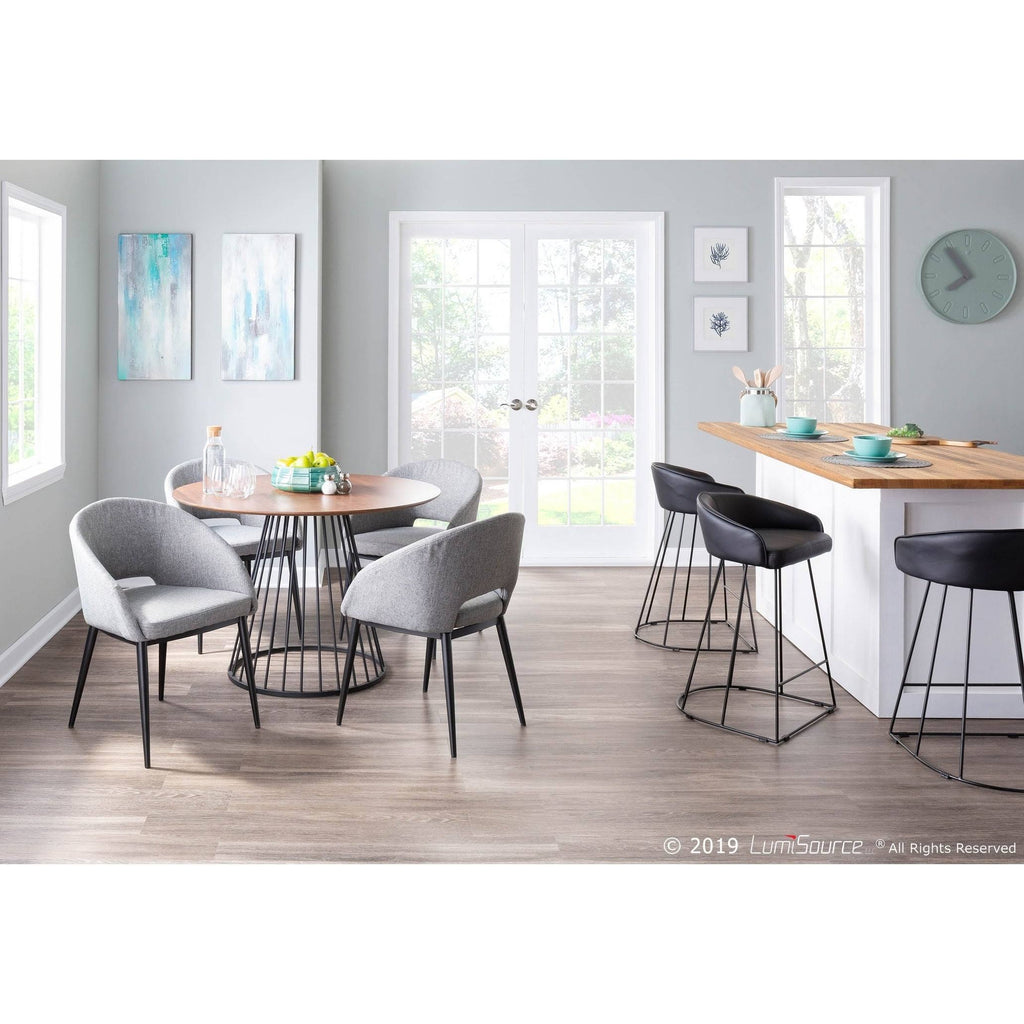 Set of 2 Contemporary Counter Stool Black/White B963