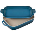 Deep Teal Stoneware Rectangular Dish with Platter Lid J12547