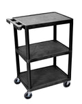 3-Shelf Utility Cart, Black Pack of 2 C792