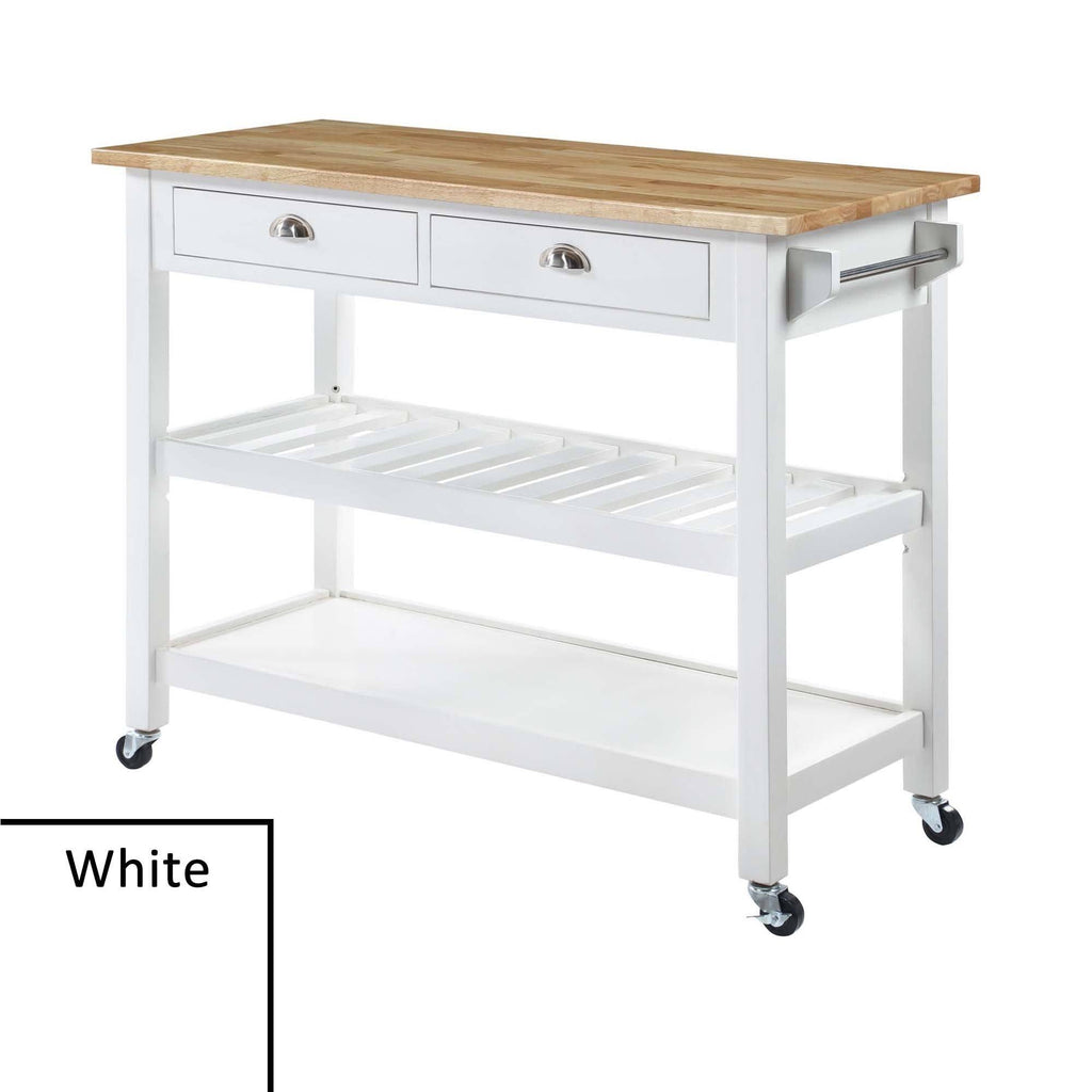 3 Tier Butcher Block Kitchen Cart with Drawers M408193