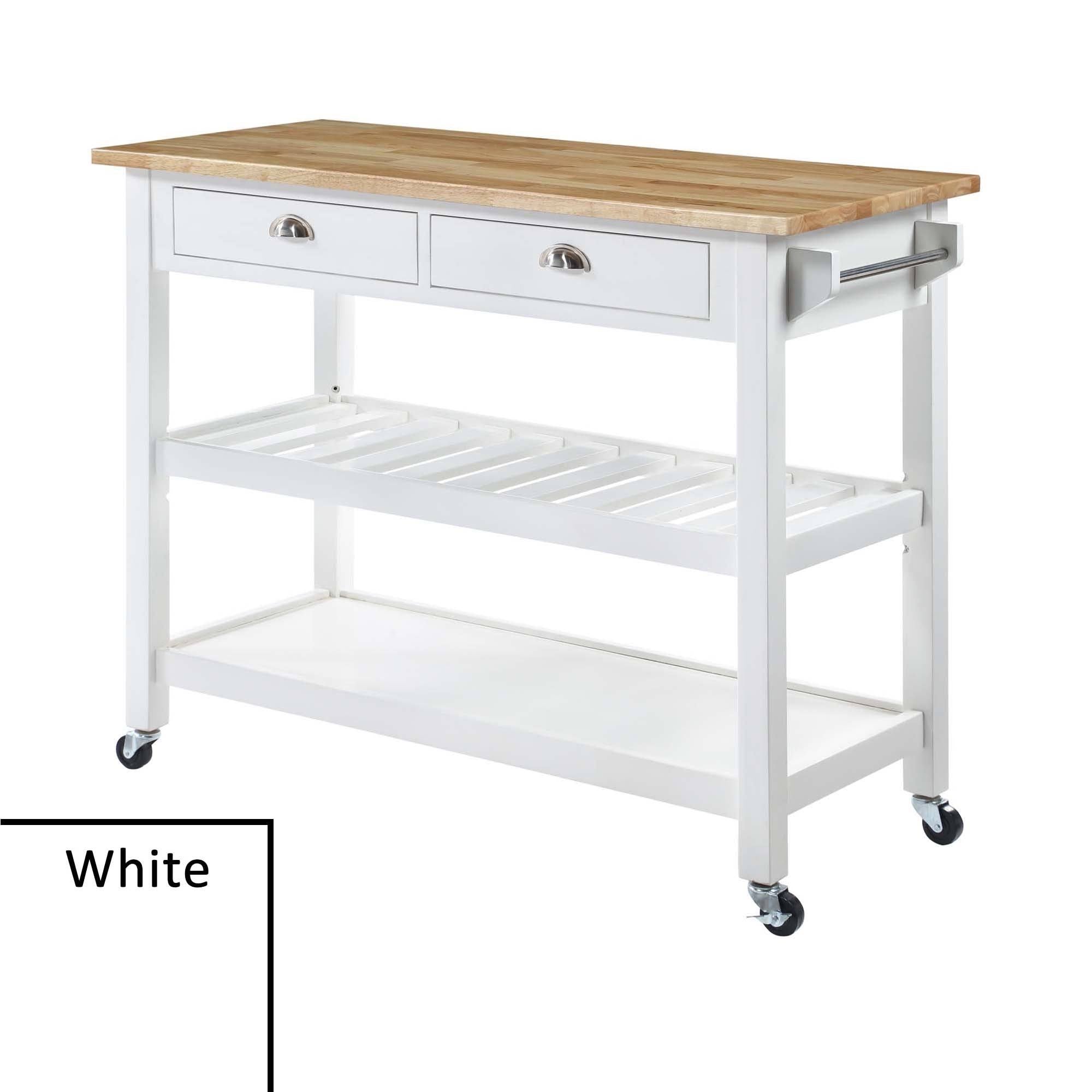 3 Tier Butcher Block Kitchen Cart with Drawers M408193