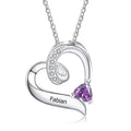 Sterling Silver Birthstone Heart Necklace J5467