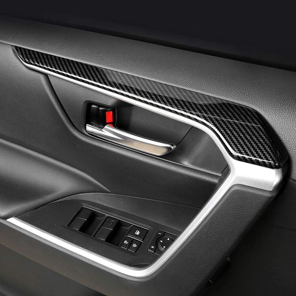 4pcs ABS Carbon Fiber Car Interior Door Panel Stripe Cover Trim for Toyota RAV4 2019 2020 2021 2022 Pack of 2 R164