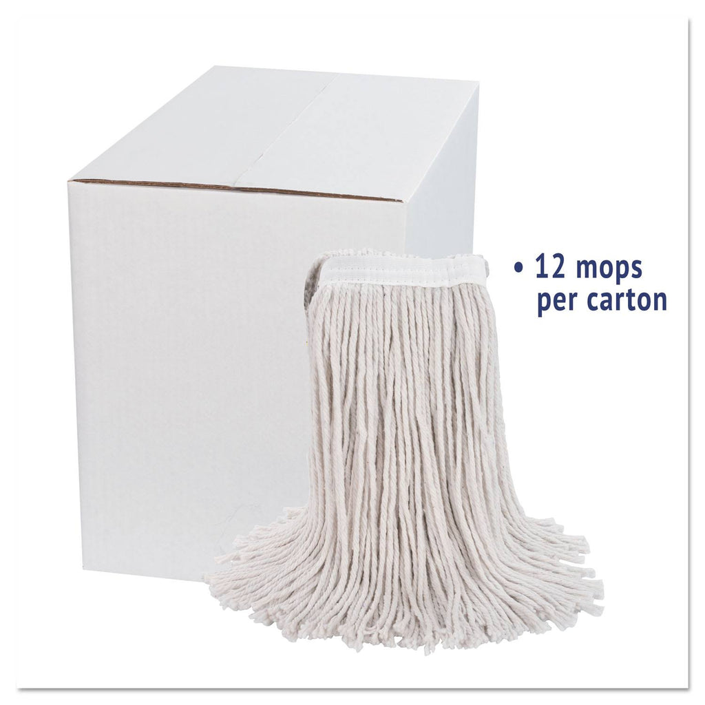 White Cotton Cut-End Wet Mop Heads 24oz 12/Carton M448