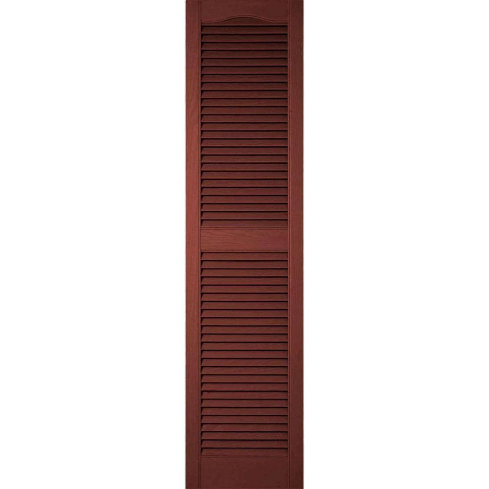 14 1/2 inch x 86 inch Vinyl Open Louver Shutters with Shutter-Loks (Per Pair) P2818