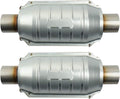 2 PACK Universal Catalytic Converter with O2 Port & Heat Shield Y18710