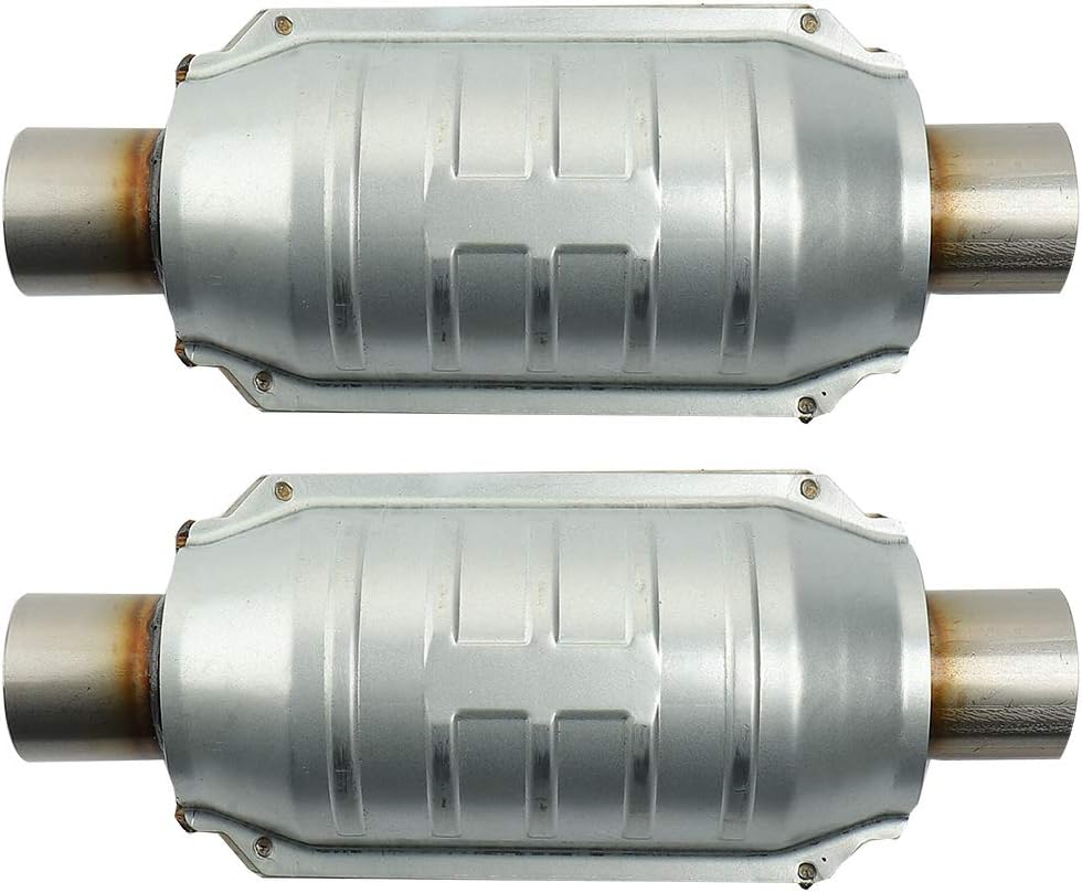 2 PACK Universal Catalytic Converter with O2 Port & Heat Shield Y18710