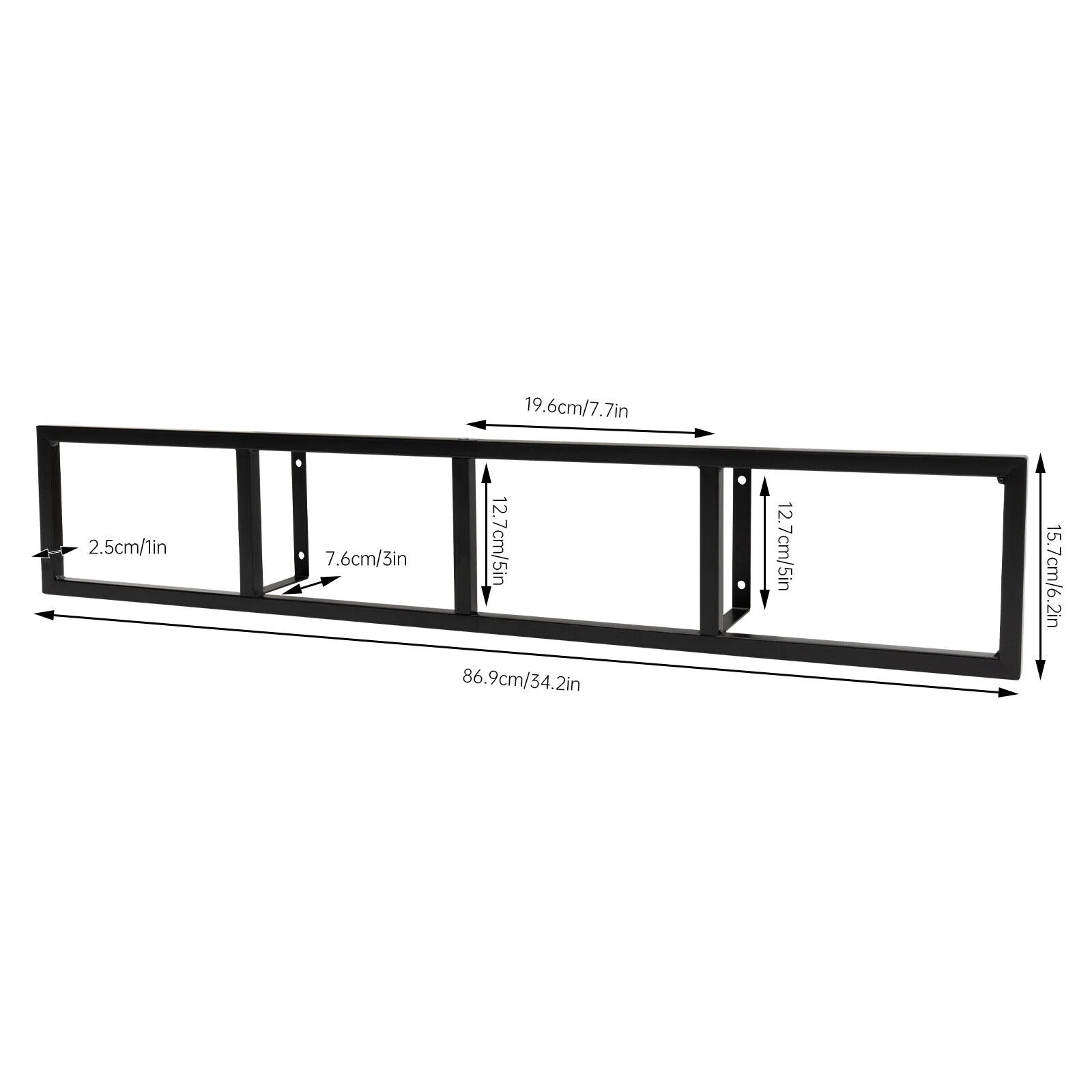 Metal Floating Shelf CD DVD Organizer Black X38586