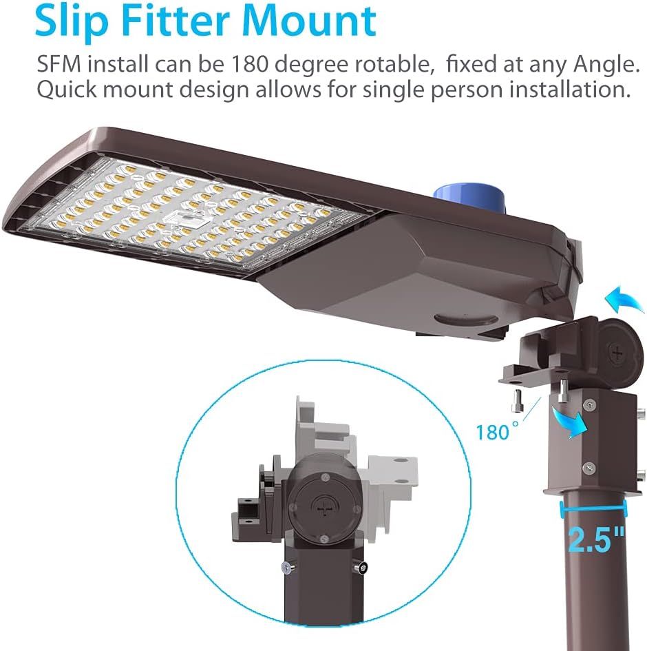 LED Parking Lot Light 300 Watt 45,000 Lumen 5000K with Photocell Slip Fit Mount M205