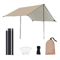 Waterproof Camping Tarp with Poles X39105
