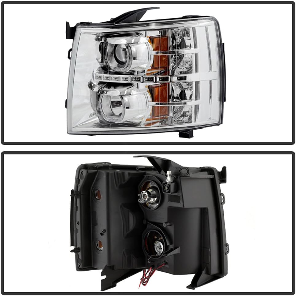 2007-2013 Chevy Silverado 1500 2500 3500 LED Halo Projector Headlights S339
