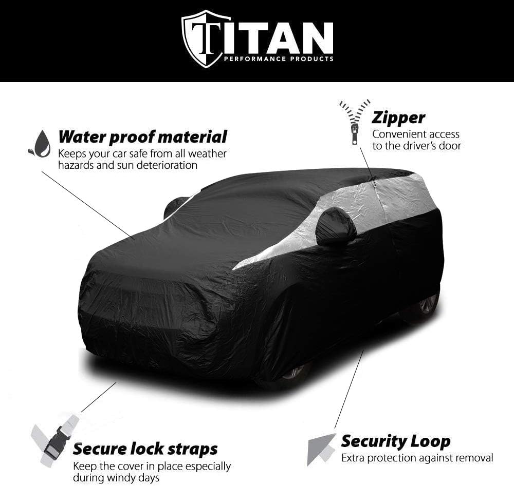 Jet Black Poly 210T Car Cover for Compact SUV 170-187", Pack of 2 C727620