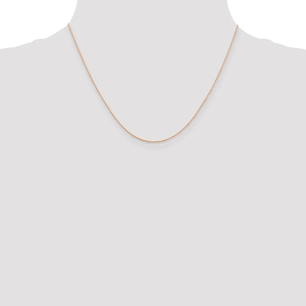 18 inch .5mm Rose Gold Baby Rope Chain with Spring Ring Clasp I799502