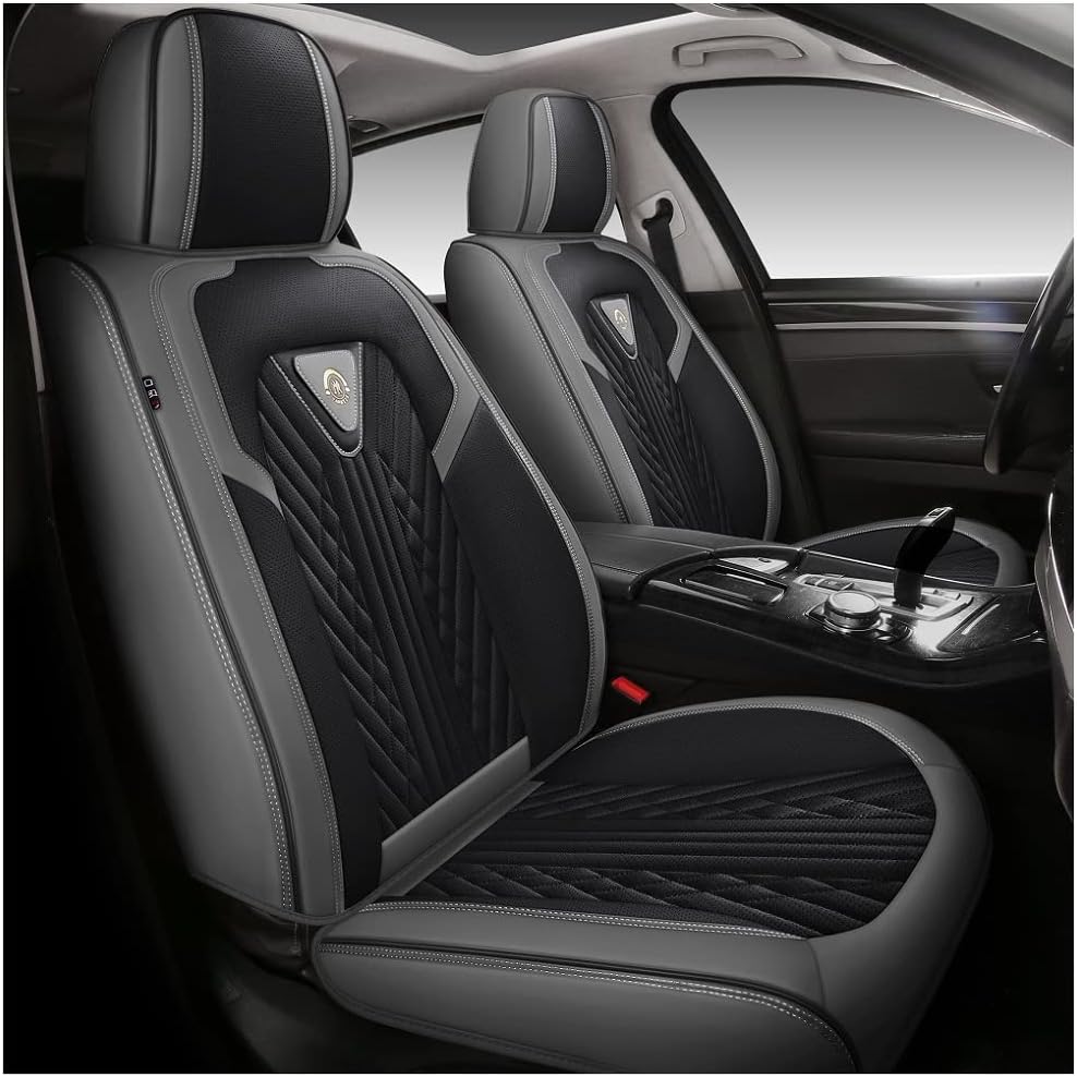 Red-Black PU Leather 5 Seats Full Set Car Seat Covers R8903