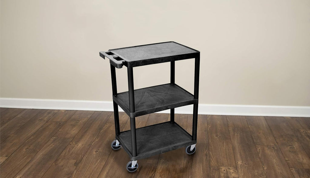 3-Shelf Utility Cart, Black Pack of 2 C792