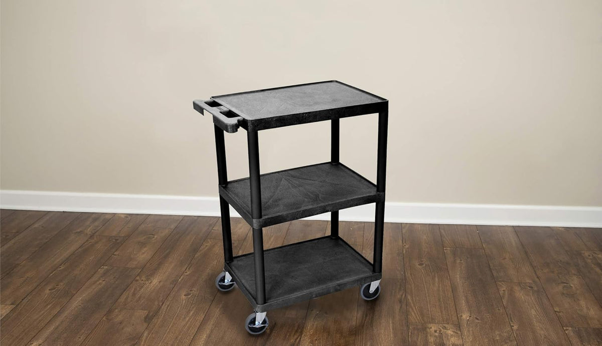 3-Shelf Utility Cart, Black Pack of 2 C792