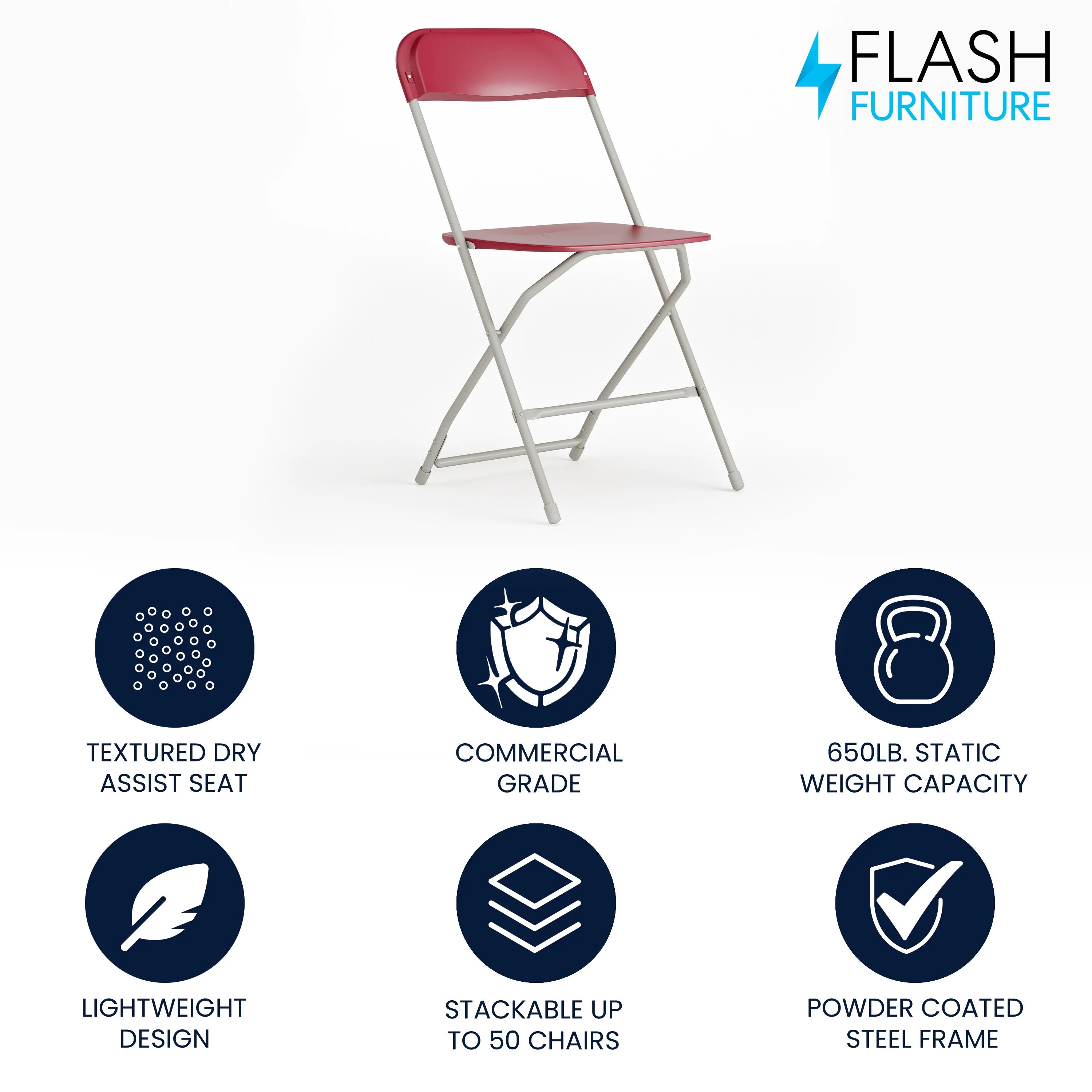 Red Plastic Folding Chair U75246