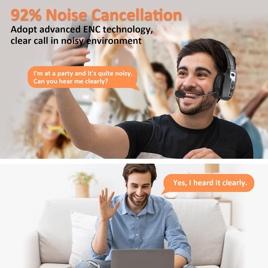 Bluetooth Headset with Microphone, Wireless On-Ear Headphones 60 Hrs Working Time A785053