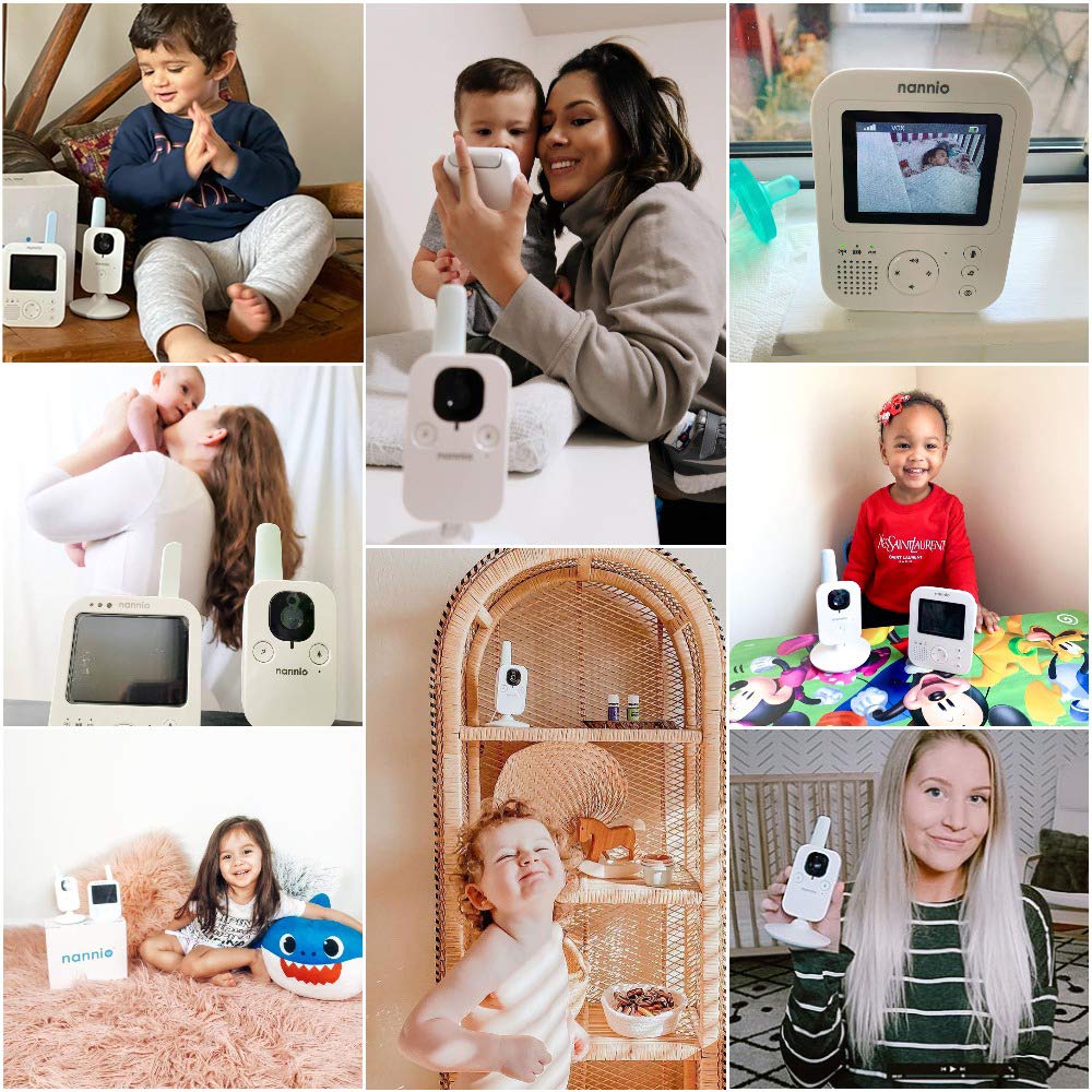 Video Baby Monitor with Camera and Audio, Two-Way Talk, Auto Night Vision, 5 Lullabies, 985ft Range, Pack of 2 Y7894