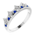 1.40 CT Diamond & Sapphire Anniversary Ring C1335