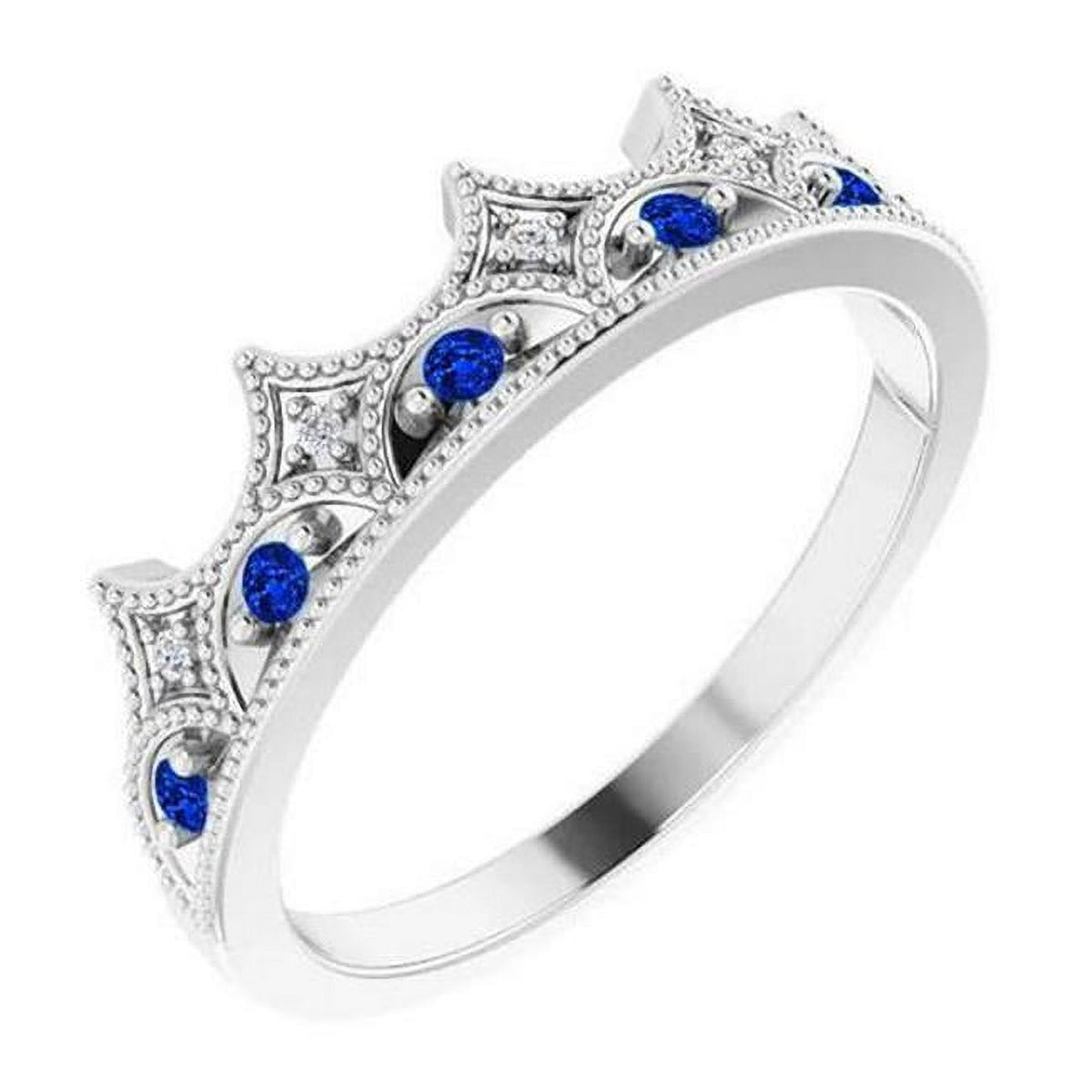1.40 CT Diamond & Sapphire Anniversary Ring C1335