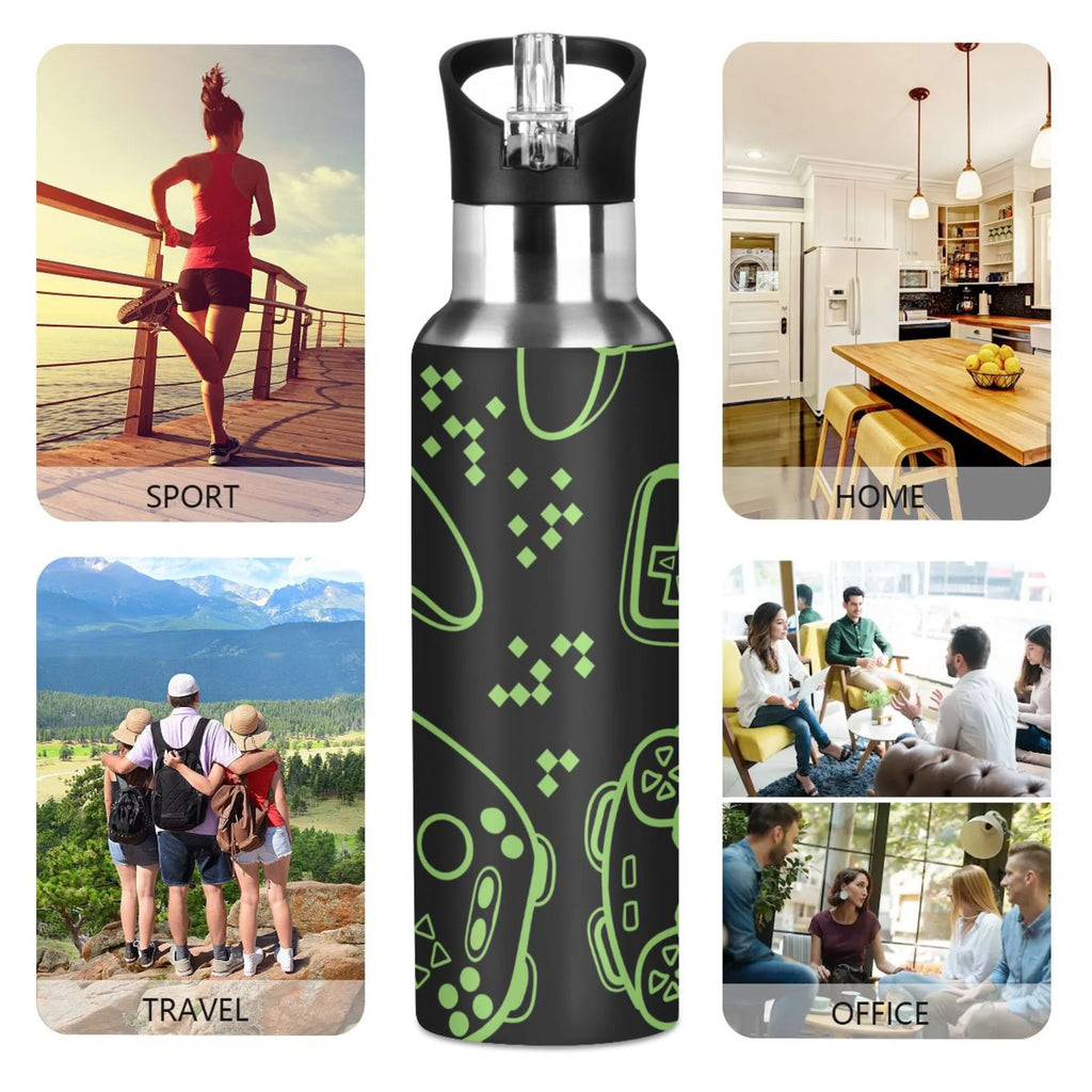 Stainless Steel Vacuum Insulated Water Bottle with Straw Lid 20 OZ R80025