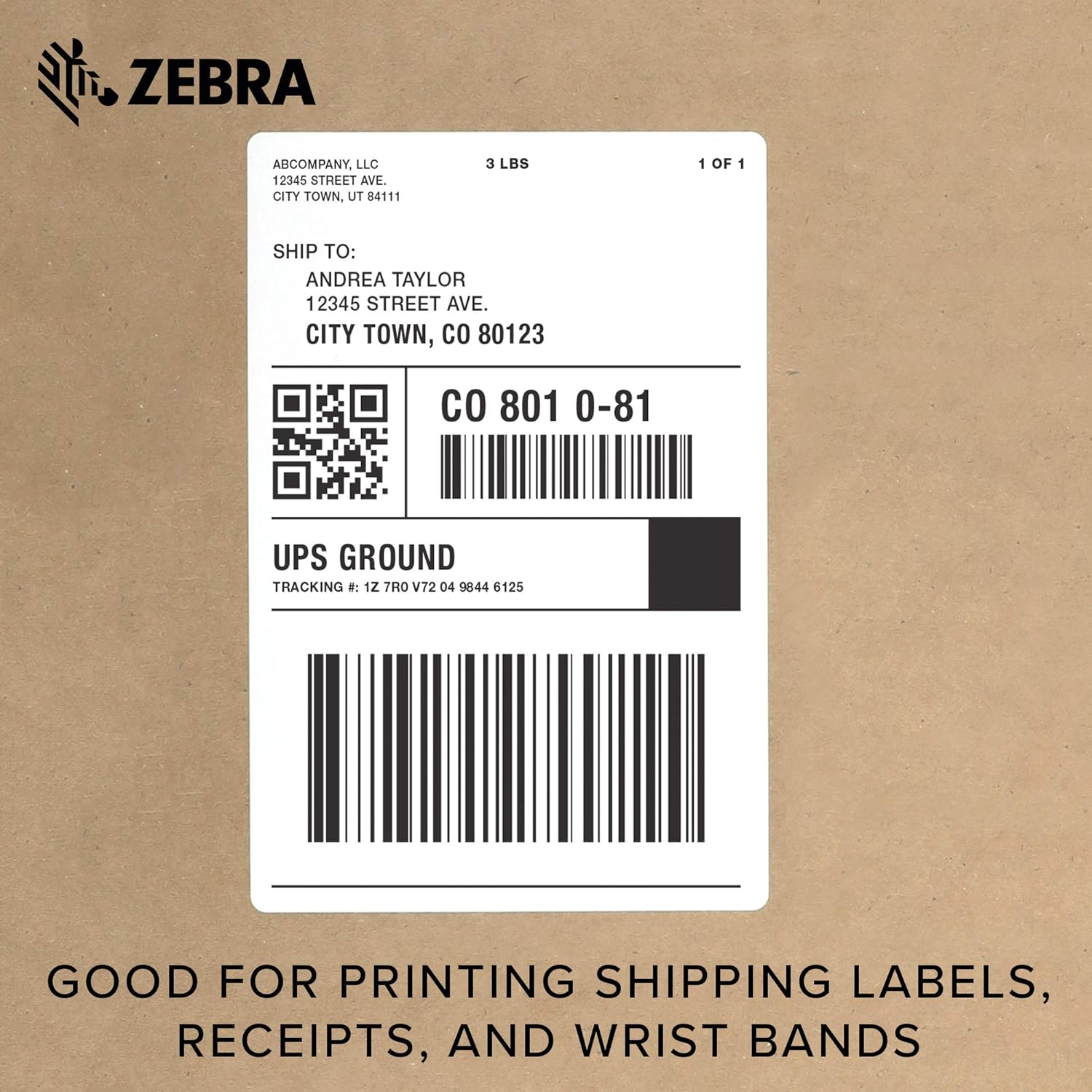 Direct Thermal Desktop Printer with USB and Ethernet Connectivity Q883170
