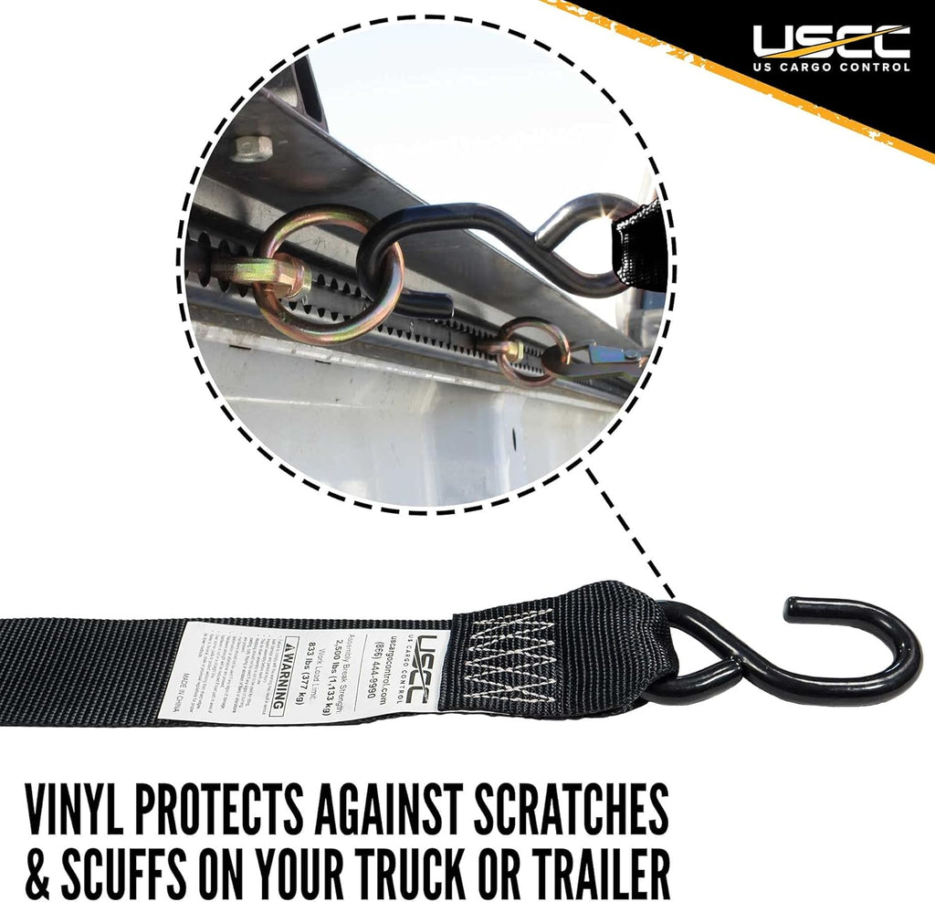Black 2 Inch Ratchet Straps 4 Pack R63448