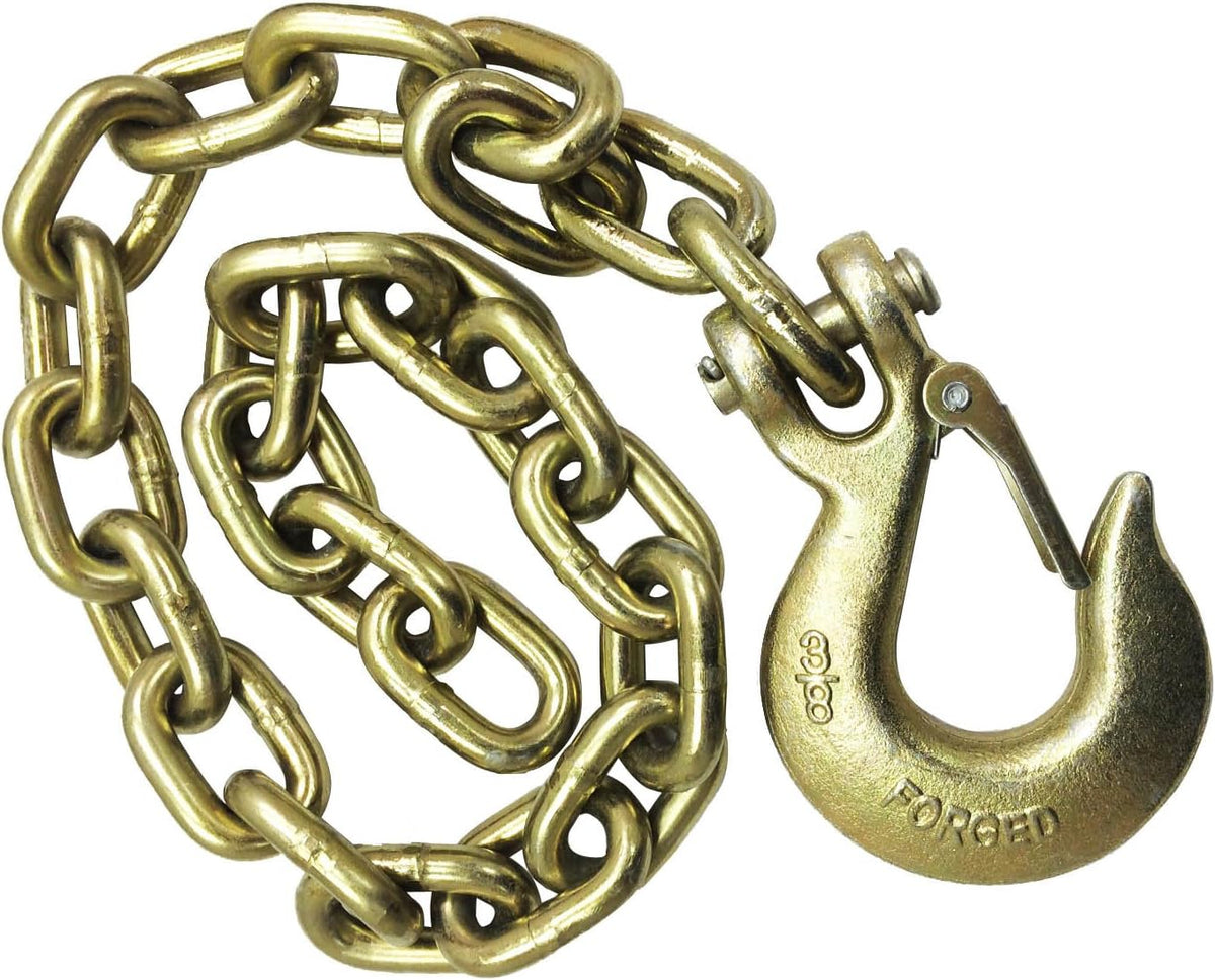 3/8" X 35" Grade 70 Trailer Safety Chains with Forged Hooks & Safety Clips, Pack of 2 I55443