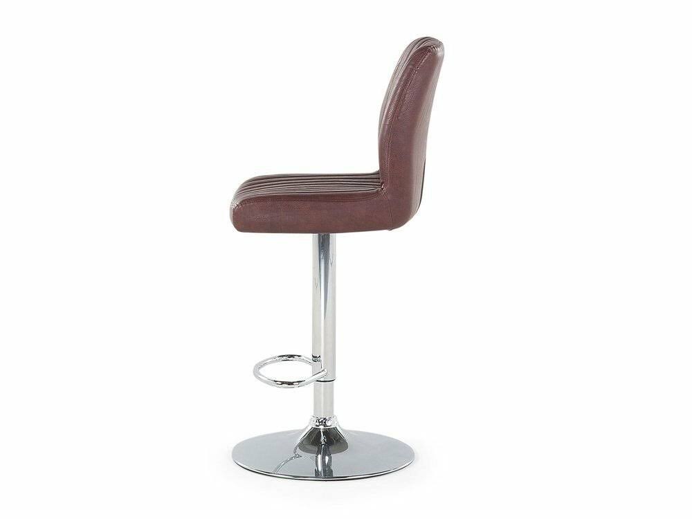 Faux Leather Swivel Bar Stool Brown R65239