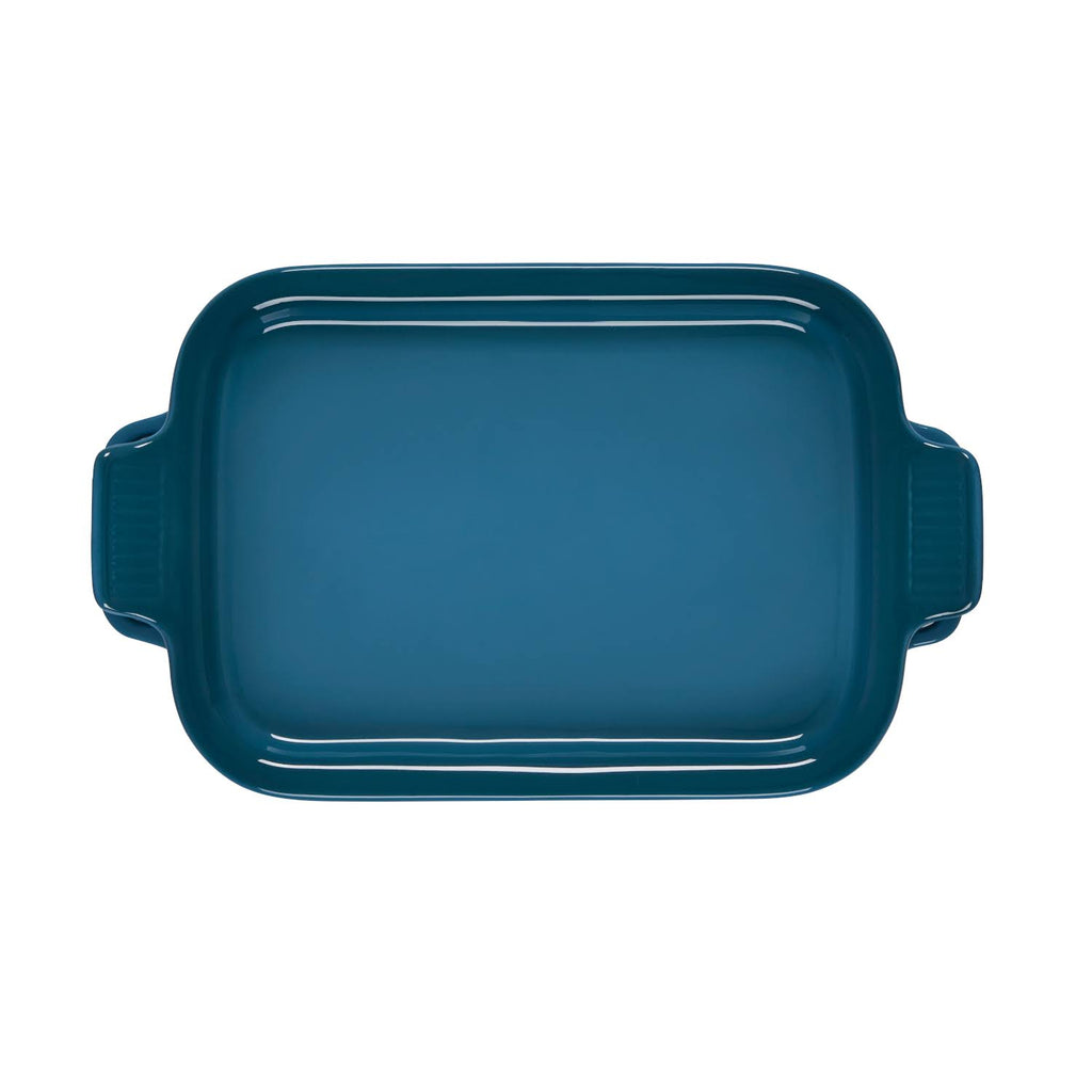 Deep Teal Stoneware Rectangular Dish with Platter Lid J12547