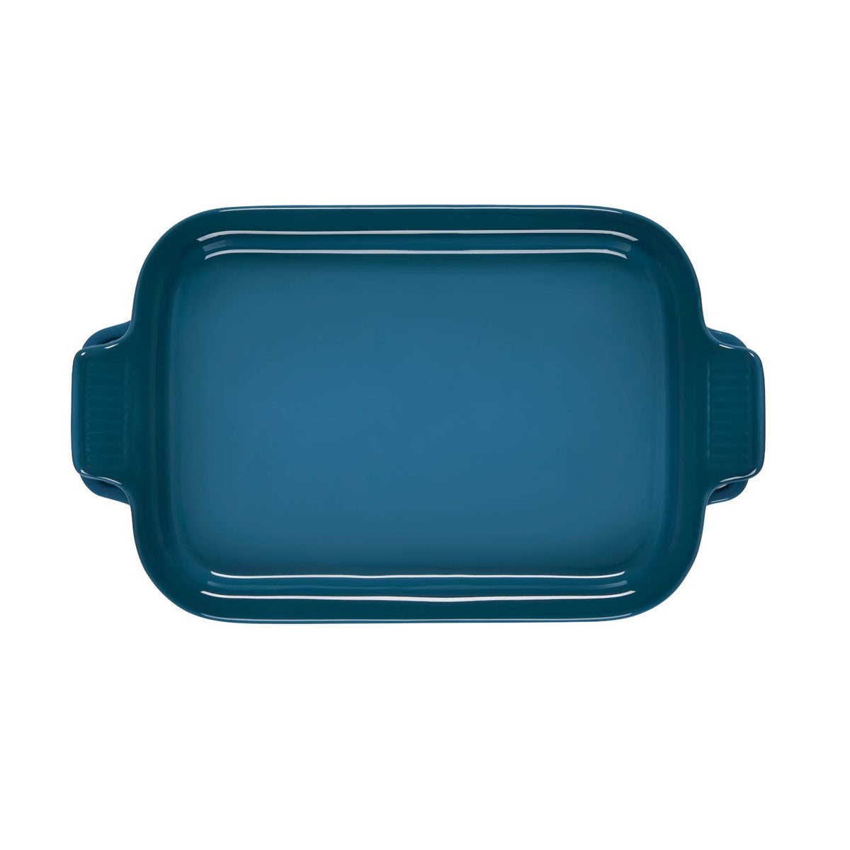 Deep Teal Stoneware Rectangular Dish with Platter Lid J12547