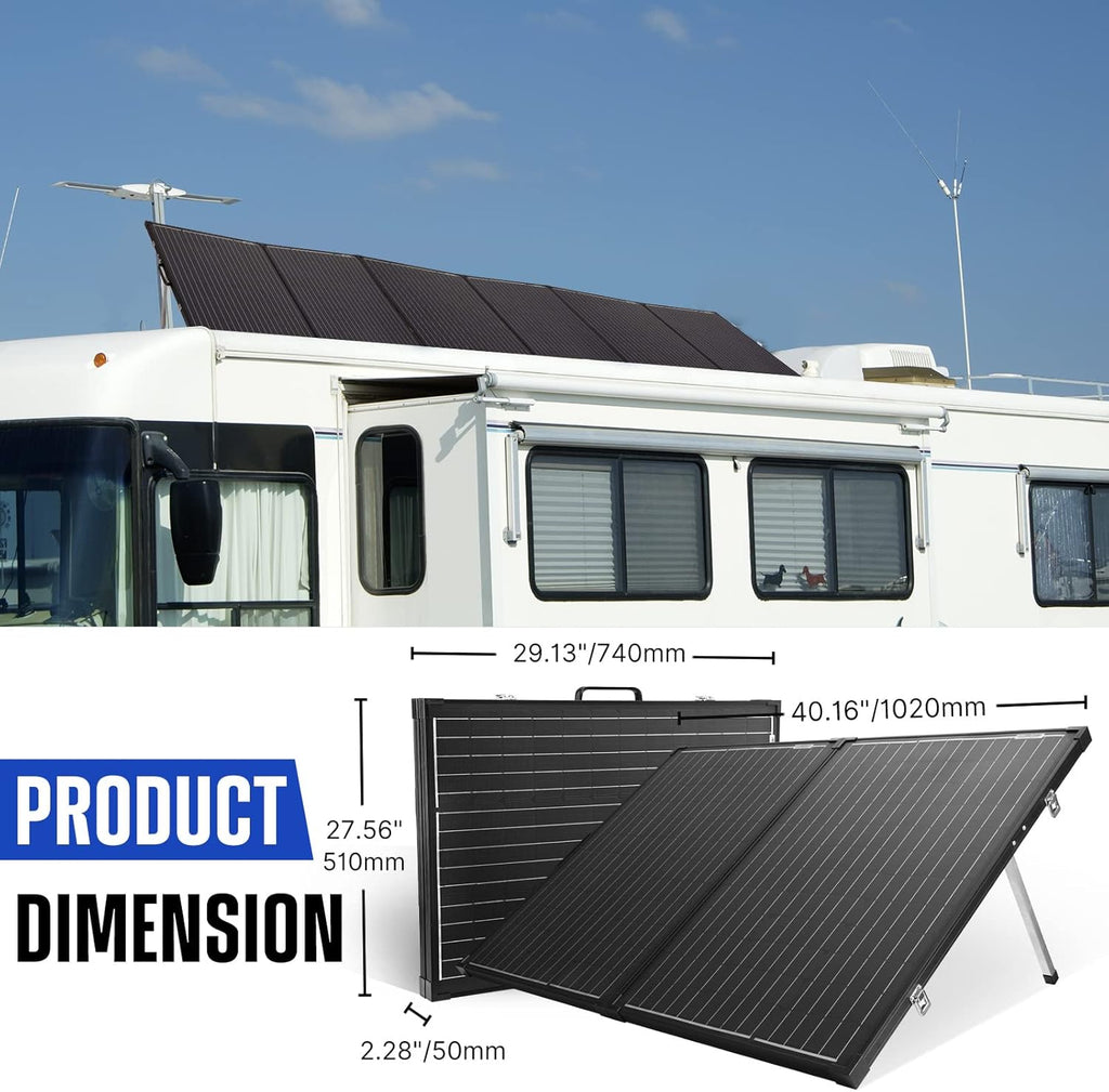 160W Foldable Monocrystalline Solar Panel with 20A MPPT Controller U810